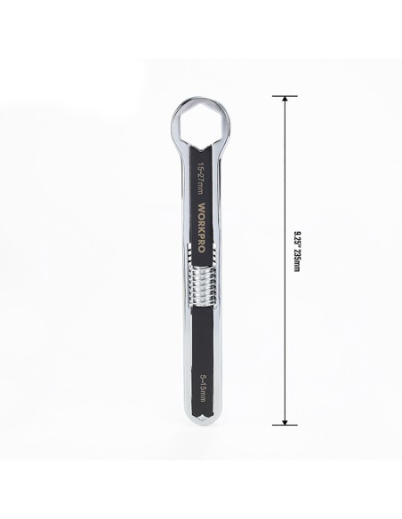Llave ajustable universal 5 - 27mm, métrica y sae