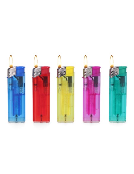 Encendedor colores surtidos transparente recargable e 8x2,5x1cm euro/u