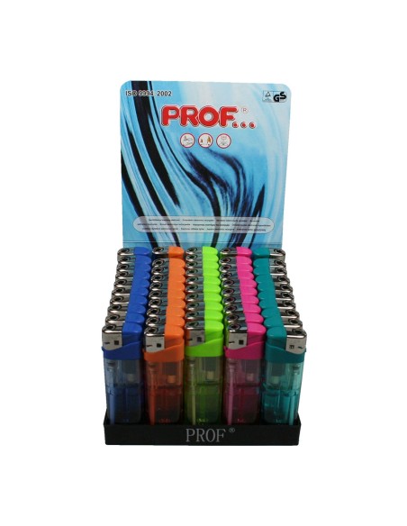 Encendedor colores surtidos transparente recargable e 8x2,5x1cm euro/u