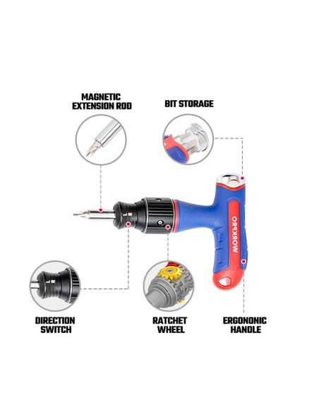 Destornillador de carraca t, 8 piezas