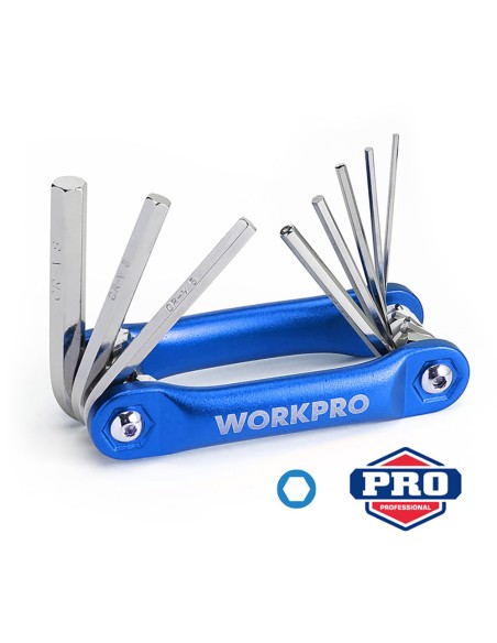 Juego de 8 llaves allen plegables (métrico)