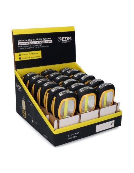 Linterna led xl.doble función con gancho e iman (pilas incluidas)