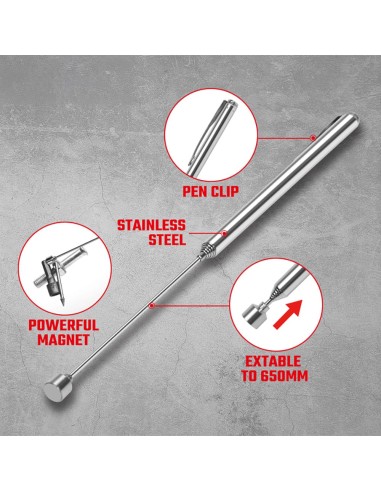 Puntero magnético, extensible, 650 mm