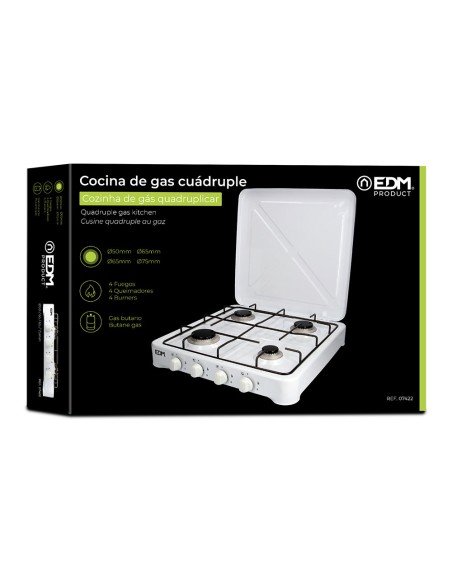 Cocina de gas esmaltada 4 fuegos