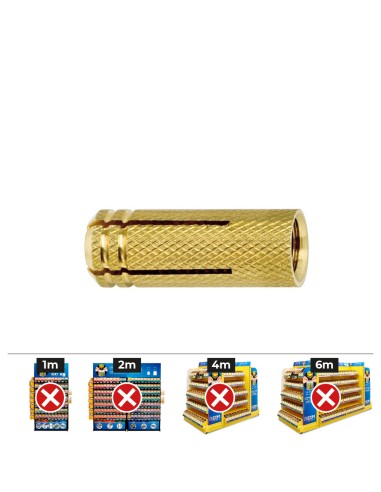Taco de latón me m12 ø15 x 40 mm (caja 25 unid)