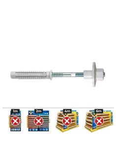 Bolsa 2 unidades fijación lavabo tuerca de nylon ø 10 x 120 fltn