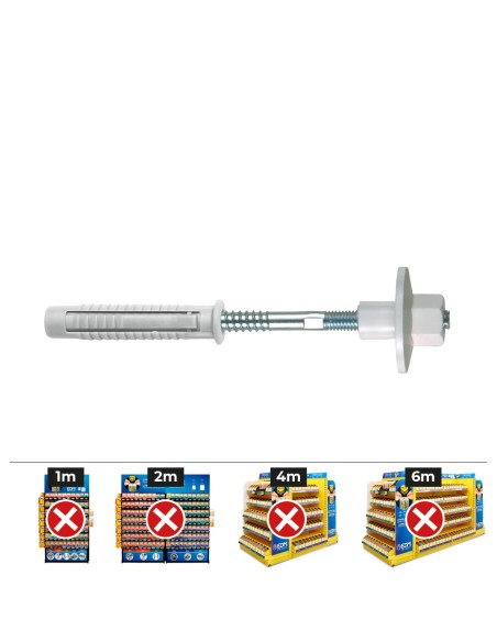 Bolsa 2 unidades fijación lavabo tuerca de nylon ø 8 x 100 fltn