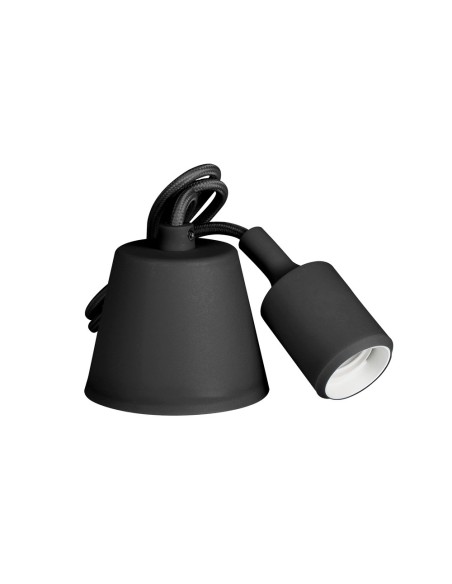 Lampara colgante de silicona e27 60 w color negro