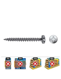 Caja 1000 unidades tornillo madera vlox b rosca completa alomado impronta pz ø 3 x 17 mm. cincado