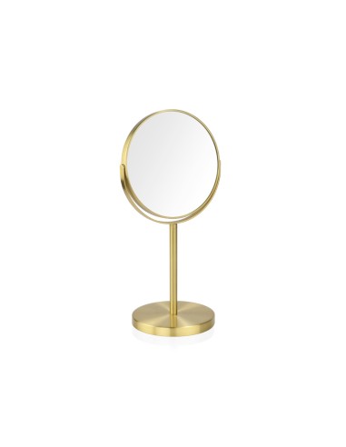 Espejo redondo pie metal dorado ø17 cm x5au