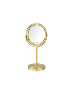 Espejo redondo pie metal dorado ø17 cm x5au 2