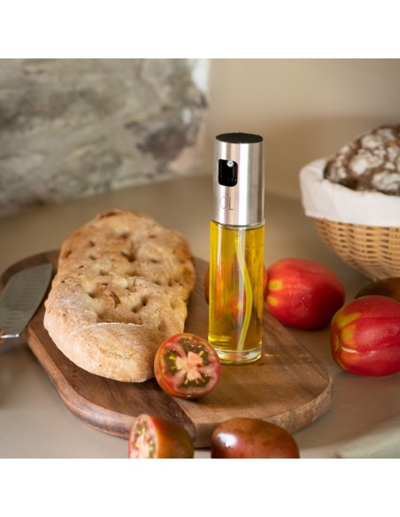 Aceitera spray cristal / inox, 100 ml