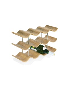 Botellero de madera sauce y metal para 12 botellas