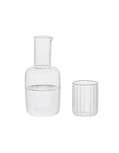 Jarra vidrio agua + vaso, 800 ml