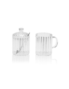 Set azucar/leche, vidrio, ø 7 x 11,5 cm