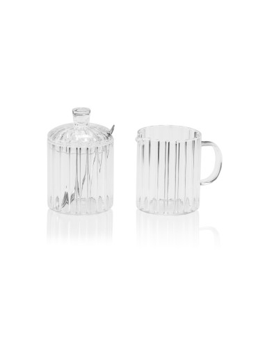 Set azucar/leche, vidrio, ø 7 x 11,5 cm