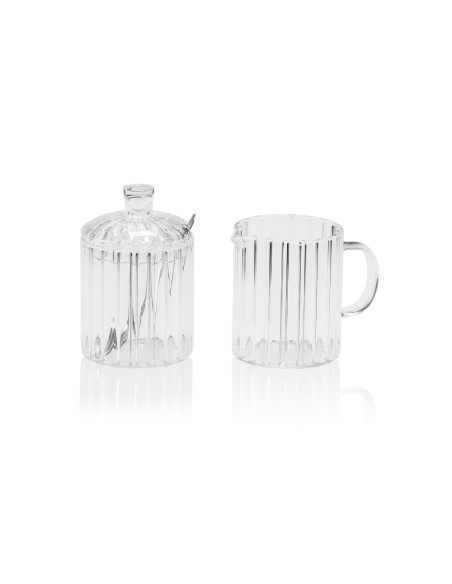 Set azucar/leche, vidrio, ø 7 x 11,5 cm