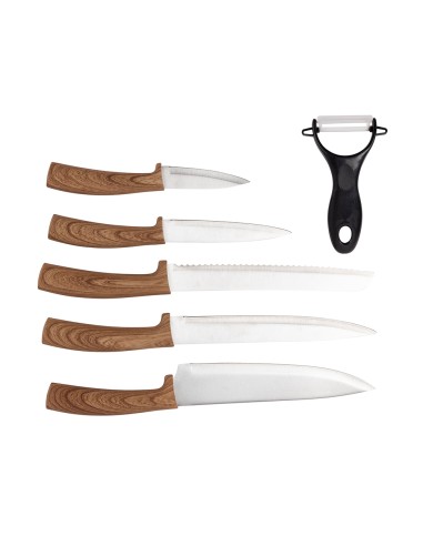 Juego de cuchillos 5 piezas acero inox y pelador