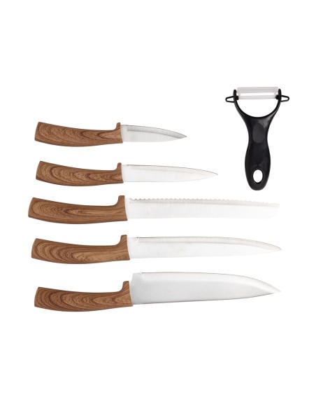 Juego de cuchillos 5 piezas acero inox y pelador