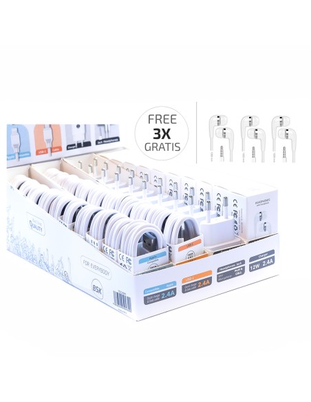 Expositor bsk auriculares, cables y cargadores