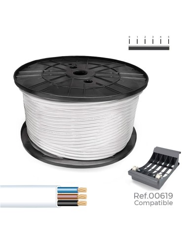 Manguera plana 3 x 1,50 mm² blanca, 200 m. (bobina grande)
