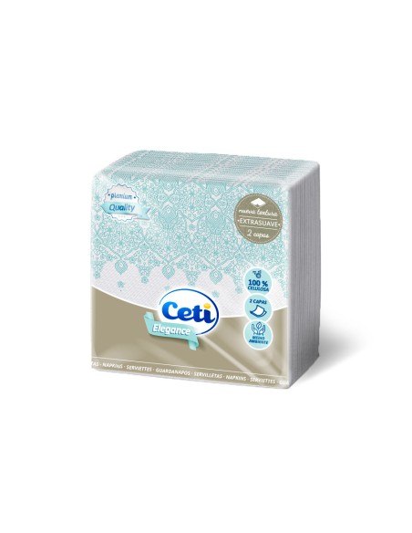 Servilleta elegance 50 unidades, medida 33 x 33 cm, 2 capas