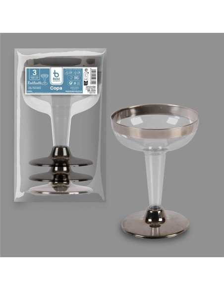 Copa baja reutilizable, 3 unidades. capacidad 100 cc