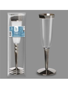 Copa para cava reutilizable, 3 unidades. capacidad 180 cc