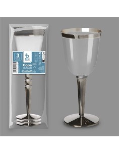 Copa para vino reutilizable, 3 unidades. capacidad 250 cc