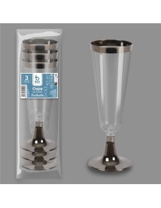 Copa para cava reutilizable, 3 unidades. capacidad 150 cc