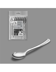 Cuchara postre-café 13 cm, plata, 12 unidades