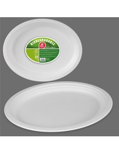 Plato oval biodegradable ø32 cm, 25 unidades