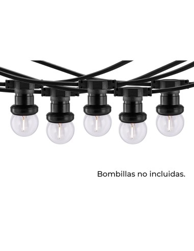 Guirnalda 10 portalámparas 2000 w 50-60 hz 220-240 v e27 ip44 10 m