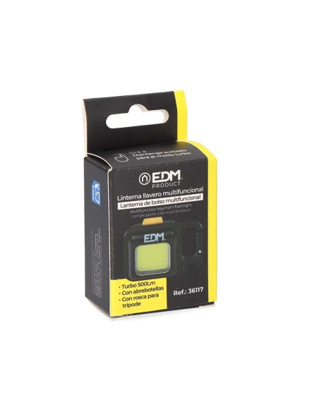 Linterna llavero multifuncional cob 6 w, medida 45 x 21,5 x 62 mm