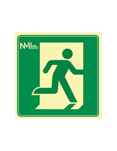 Señal de evacuación "salida" izq clase b, pvc 0.7mm, 21 x 21 cm