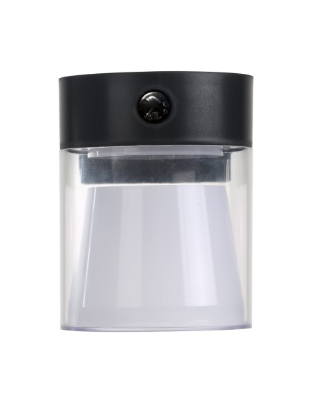Aplique solar cilindrico 4 w 500 lm, 3.000/4.000/6.500 k, 3cct, con sensor, negro