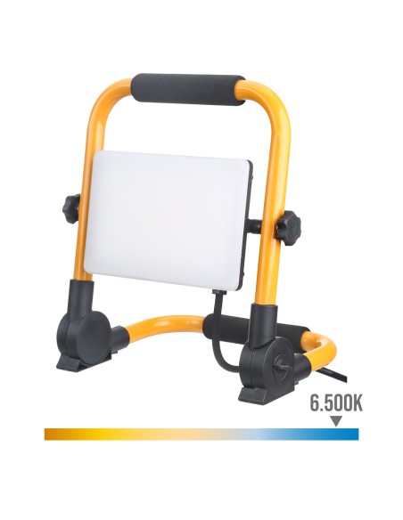 Foco proyector led con pie 50 w 5400 lm 6000 k luz fria 26 x 17,53 x 28,38 cm