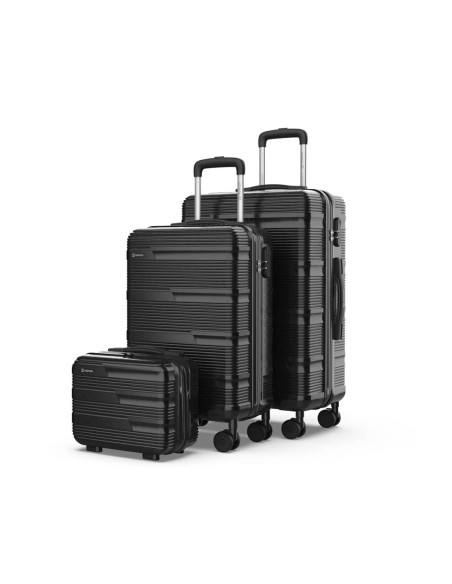 Set de maletas 3 piezas negro, 12", 20" y 24"