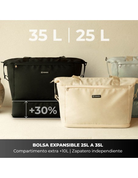 Bolsa de avion beige 25 - 35 l