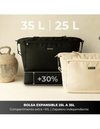 Bolsa de avion negra 25 - 35 l