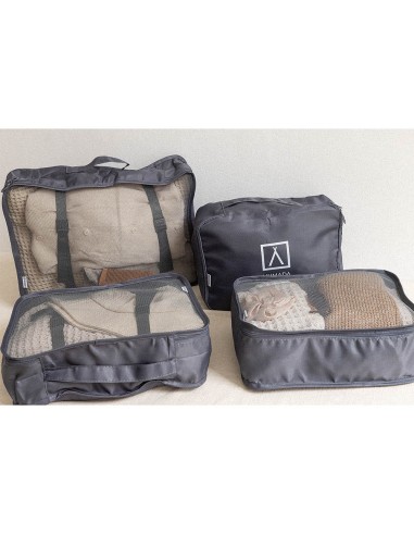 Organizador de maleta gris oscuro. 8 piezas