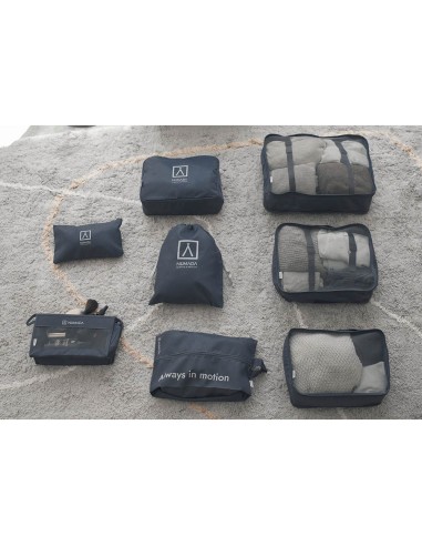 Organizador de maleta gris oscuro. 8 piezas