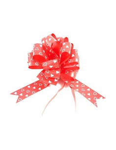 Lazos de adorno de corazones rojos, bolsa 50 unidades, 31 mm