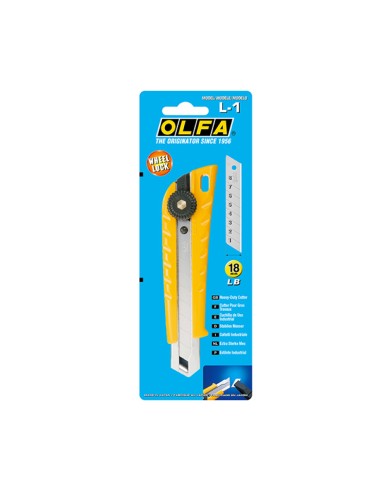 Cúter l-1 con bloqueo manual y cuchilla de 18 mm