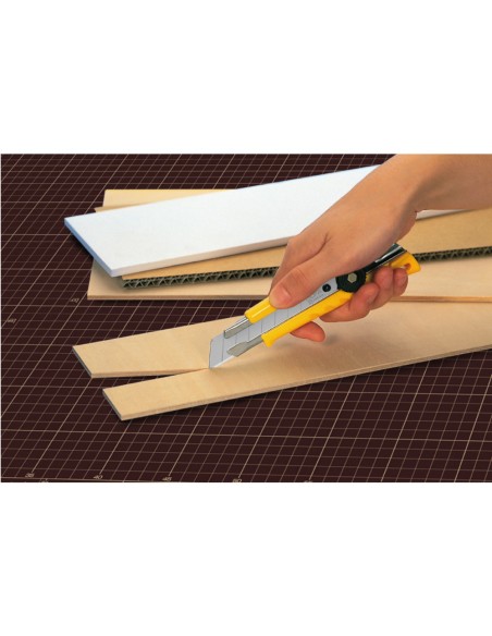Cúter l-1 con bloqueo manual y cuchilla de 18 mm