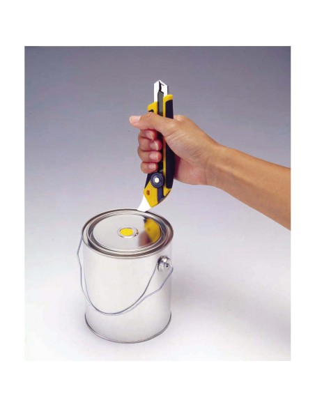 Cúter l-5 con bloqueo manual, mango antideslizante, púa de metal duro y cuchilla de 18 mm