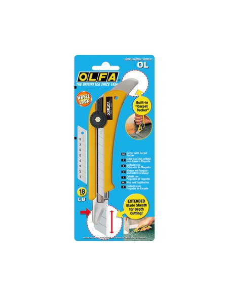 Cuter ol con bloqueo manual especial para el corte de moquetas con cuchilla de 18 mm