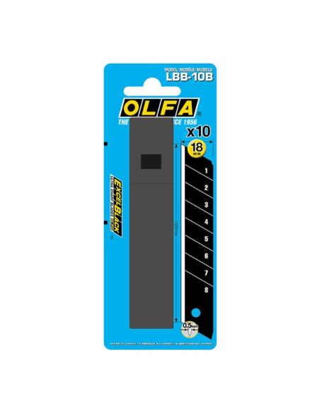 Juego de 10 cuchillas lbb-10b troceables negras 18 mm