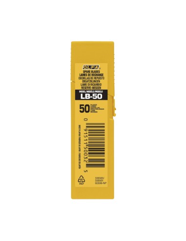 Juego de 50 cuchillas lb-50 troceables plateadas 18 mm