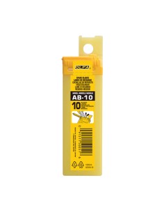 Juego de 10 cuchillas ab-10 troceables plateadas 9 mm 2